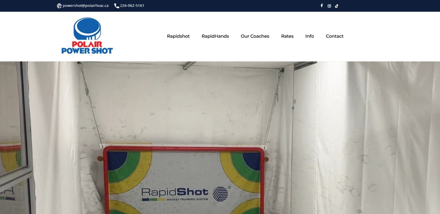 Polair Powershot product website shown on desktop
